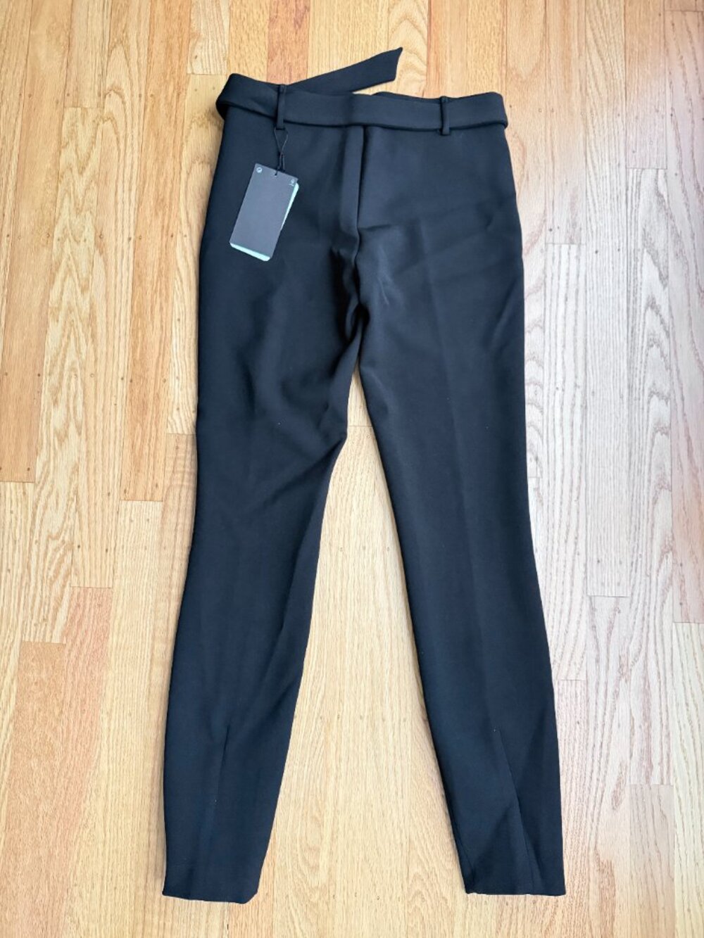 NWT Zara Woman Black Belted Slim Trousers - Picture 3 of 9